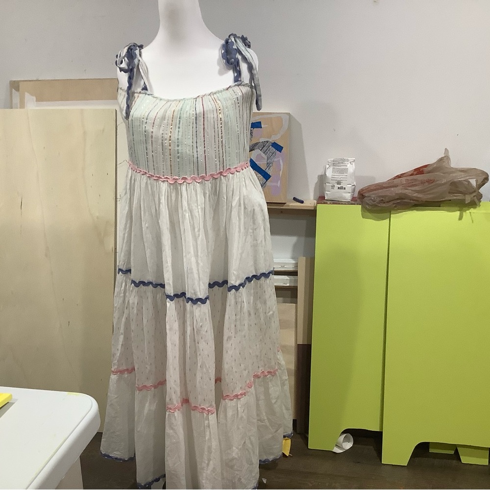 Z&L white flowy dress with colorful accents